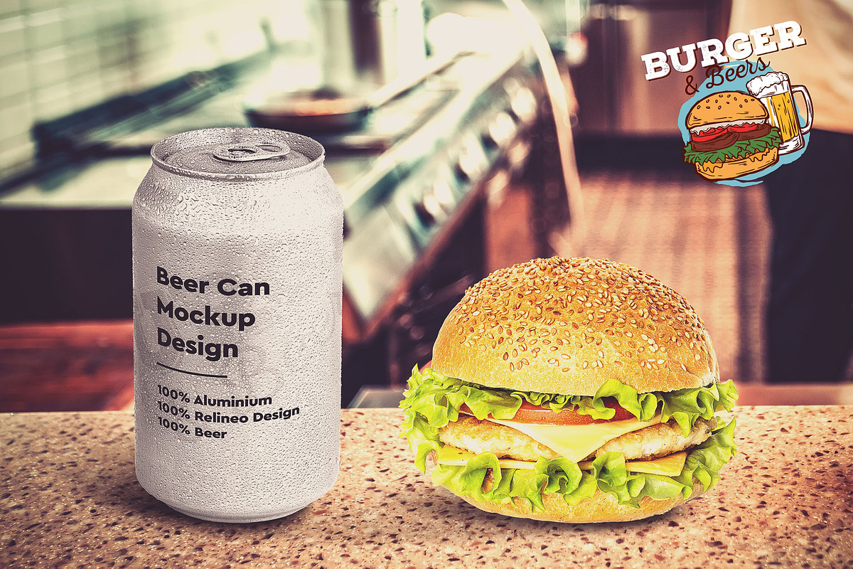 Burger&Beer Mock-up / Scene Creator, a Product Mockup by relineo.mock-ups (Photo 14 of 16)