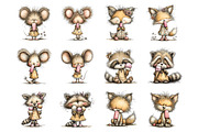 Whimsical summer woodland animals, an Illustration by SinaCreation (Thumbnail 2 of 11)