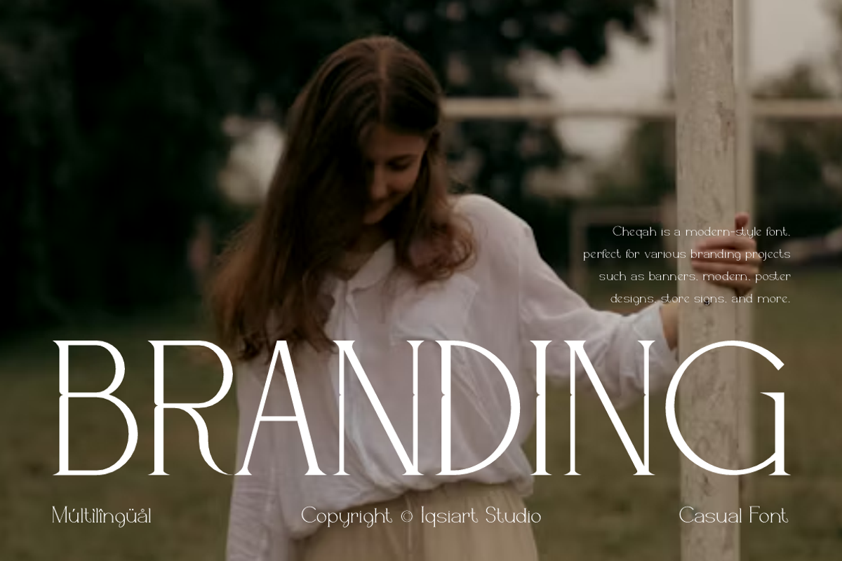 Cheqah - Modern Brand Font, a Serif Font by Iqsiart Studio (Photo 6 of 13)