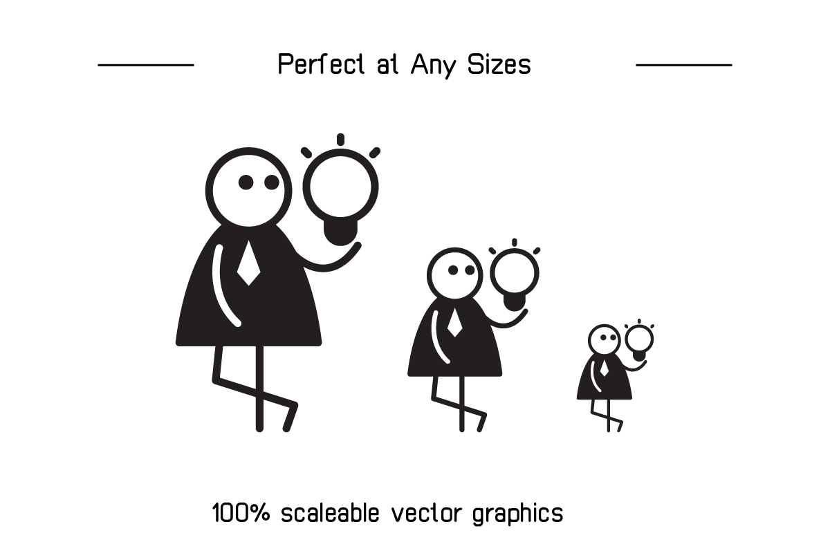 Business People Stick Figure Clipart, a Work Illustration by Designfour (Photo 7 of 8)