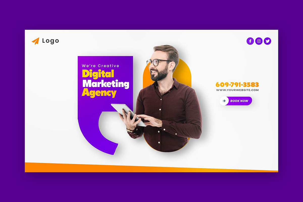 Marketing Agency Web Banner, a Social Media Template by Saman Osama