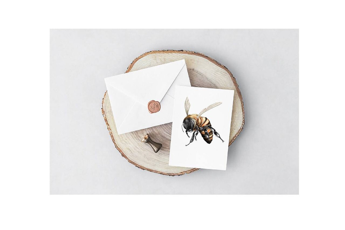 Watercolor Clipart Bee Art BumbleBee, an Animal Illustration by NKTKNS (Photo 6 of 6)