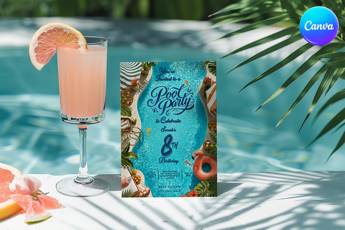 Pool Birthday Party Invitation, an Invitation Template by InvitingStorys (Photo 5 of 12)