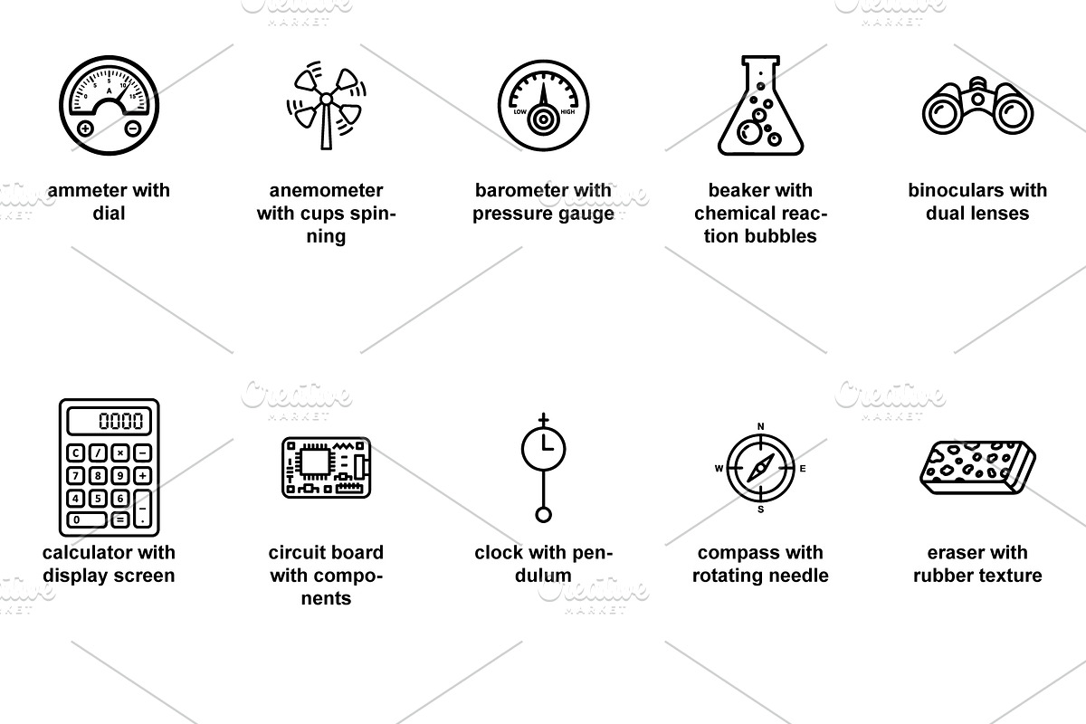 Educational & STEM lab Icon Set, an Outline Icon by Nurlan's shop (Photo 2 of 6)