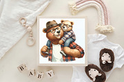 Watercolor Papa Bear Clipart, an Illustration by CraftArtStudio (Thumbnail 6 of 6)