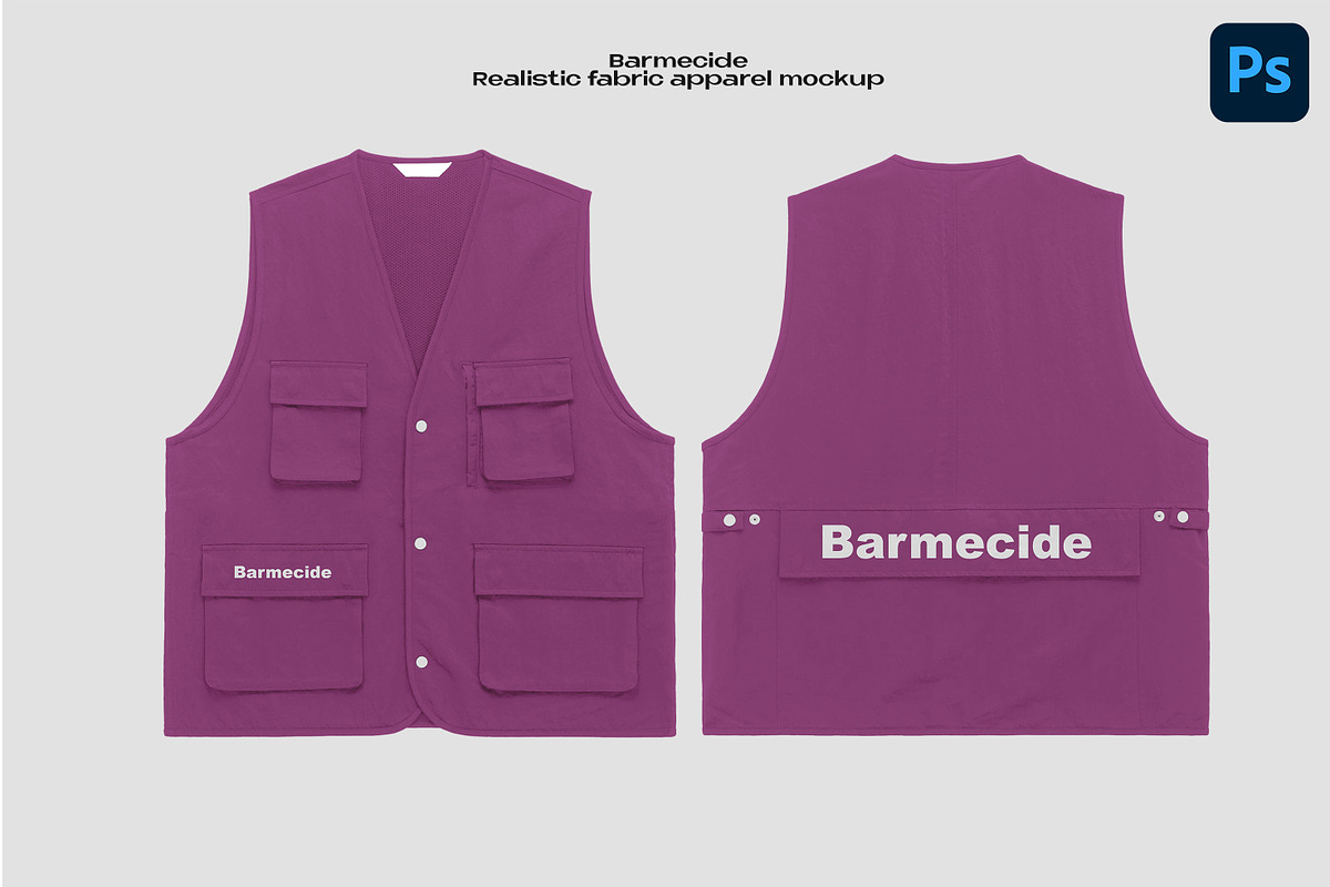 Utility vest mockup, an Apparel Mockup by Barmecide Mockup Studio (Photo 1 of 3)