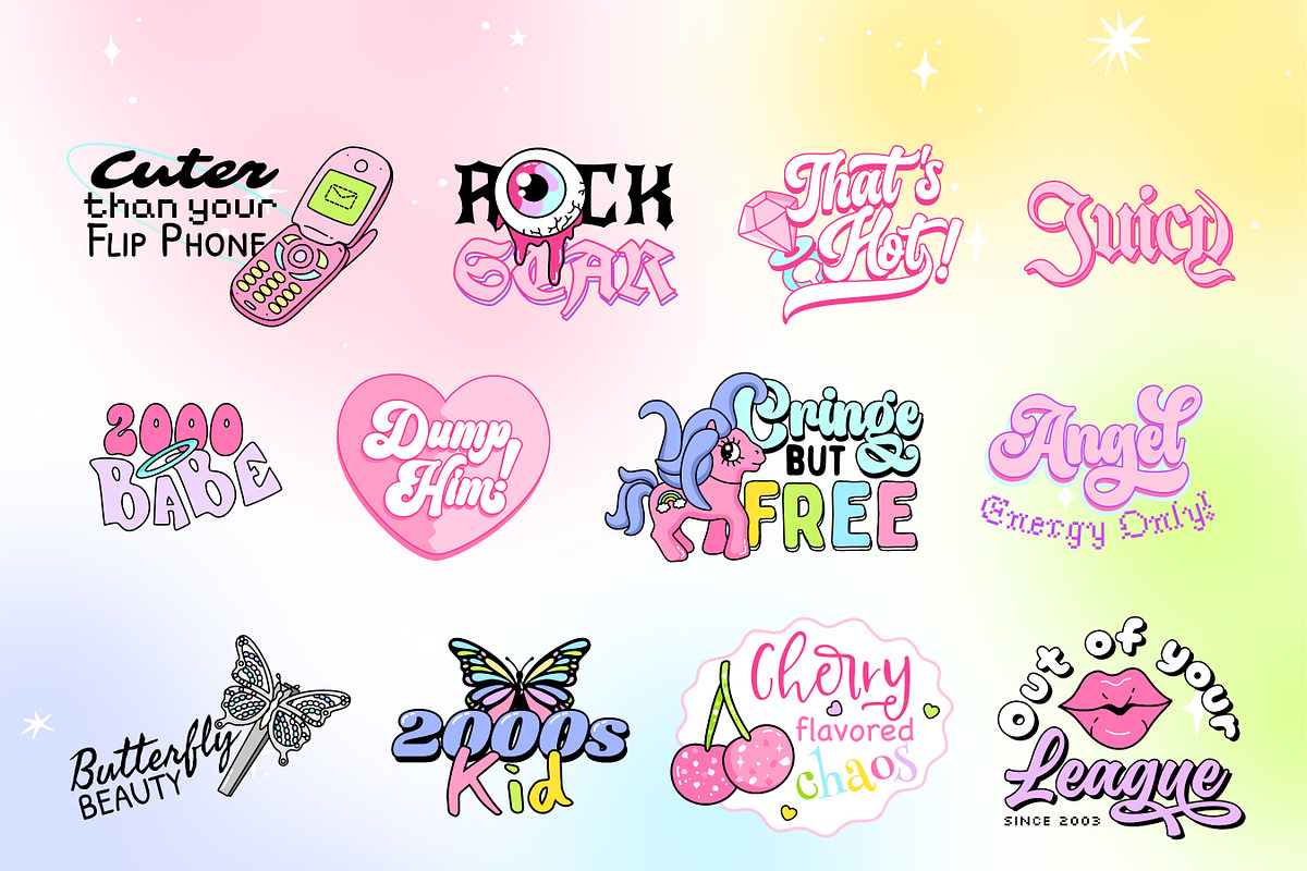 2000s Y2K Quotes PNG Bundle, an Object Graphic by Huxmay (Photo 3 of 12)