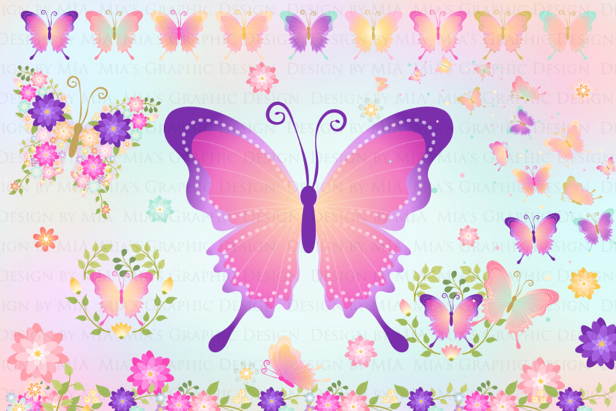Butterflies and Flowers, an Illustration by Mia's Graphic Design (Photo 4 of 11)