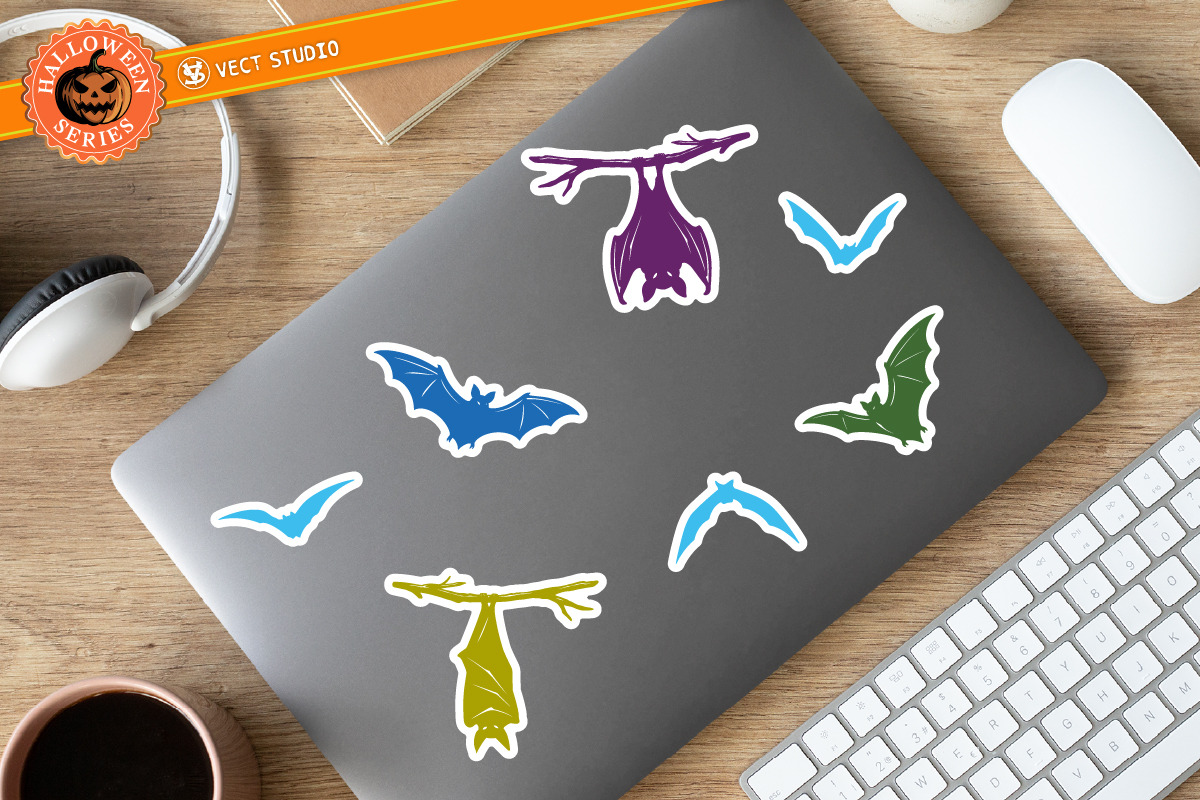 17 Bat Halloween Stamp Brushes, a Brush Add-On by vectstudio (Photo 4 of 10)