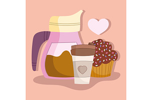 Coffee Cup And Cupcake