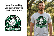 Save The Rhinos T-Shirt Sublimations, an Animal Illustration by InkyQueenArt (Thumbnail 3 of 7)