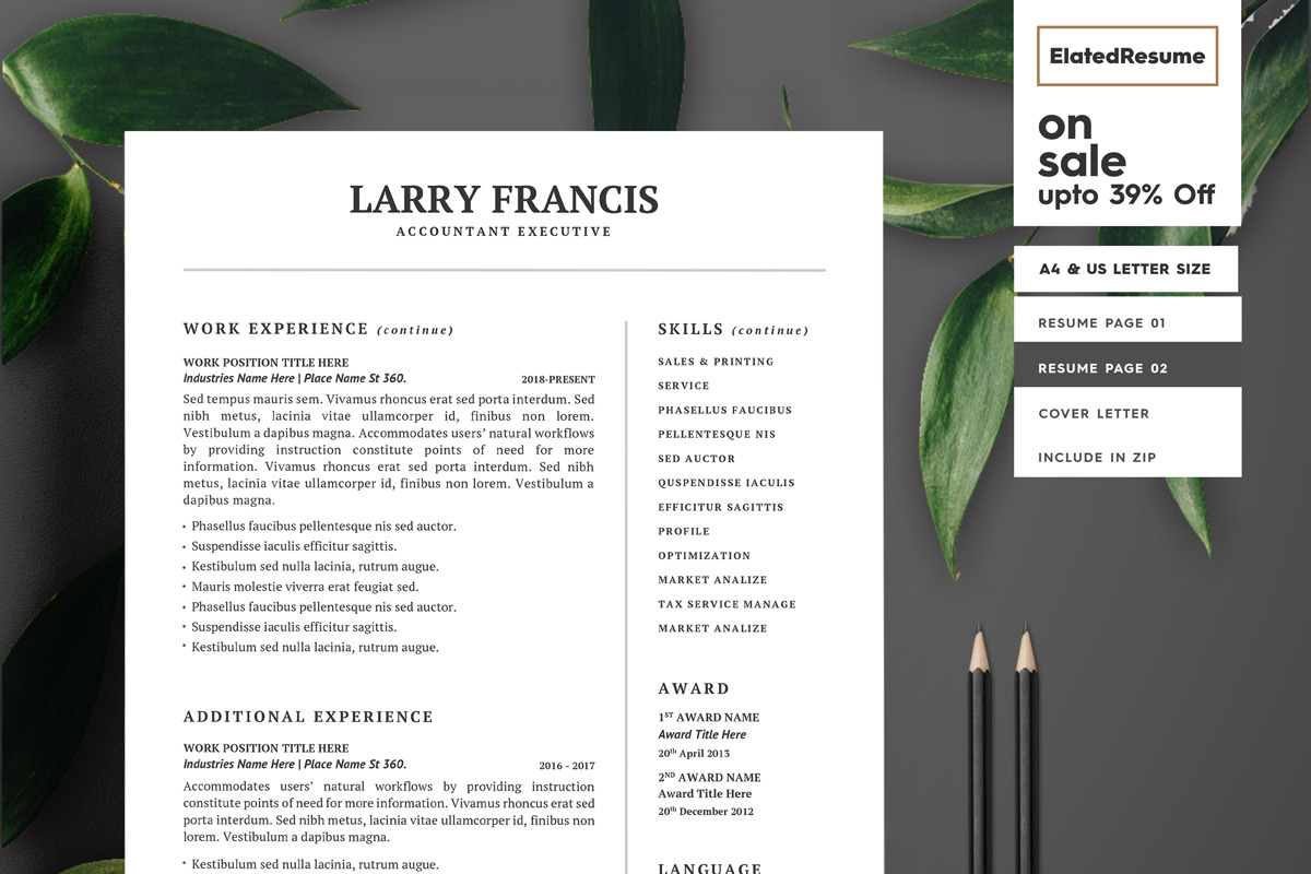 Resume Template 3 pages, a Resume Template by Axpand (Photo 2 of 5)