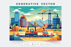 A busy construction site features he, a Graphic by Iftikhar Alam