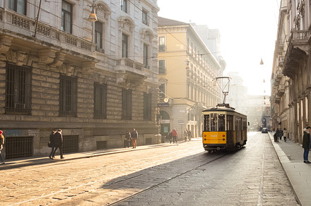 A tram in Milan