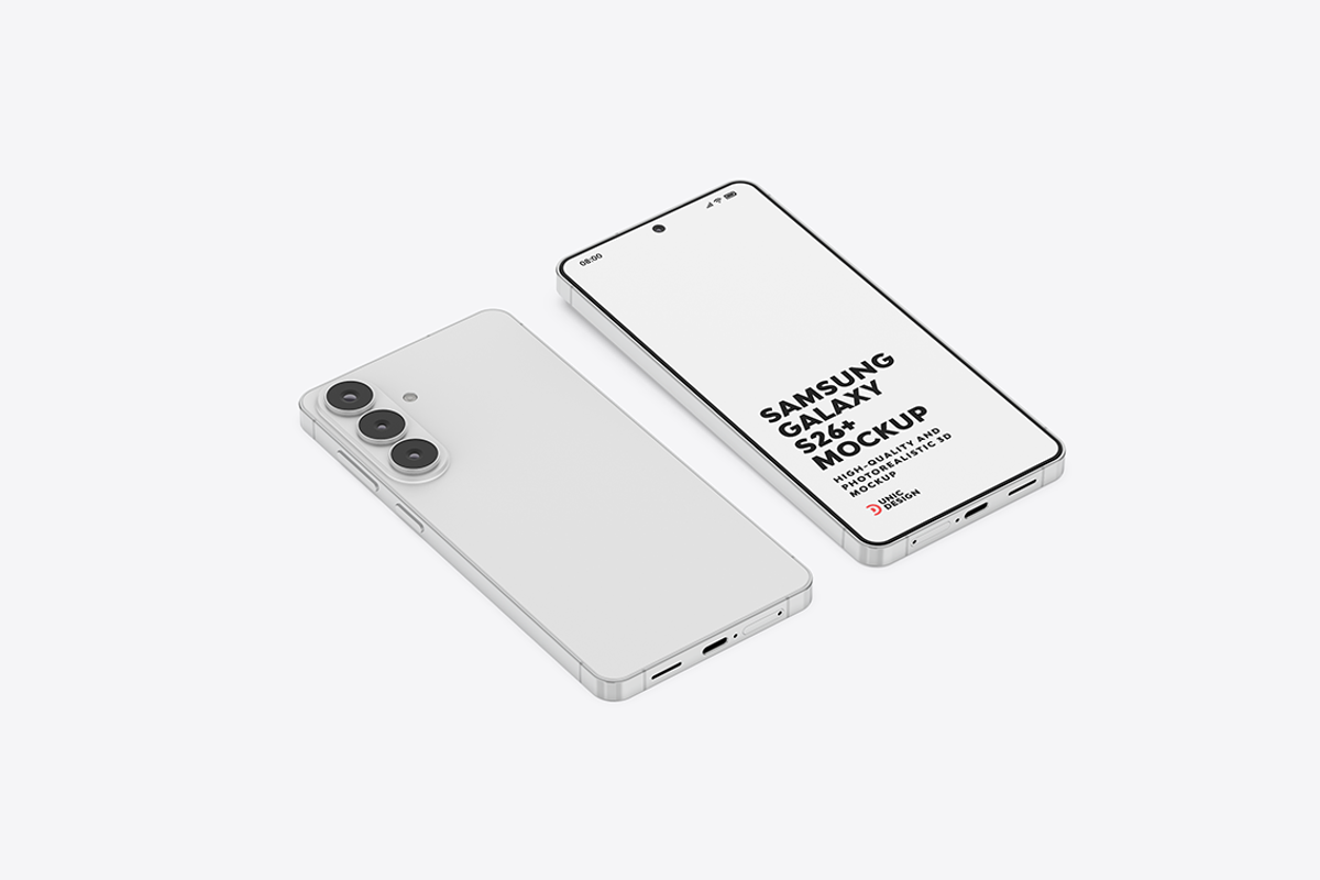 Samsung Galaxy S26+ Phone Mockup, an Android Mockup by UnicDesign (Photo 10 of 11)