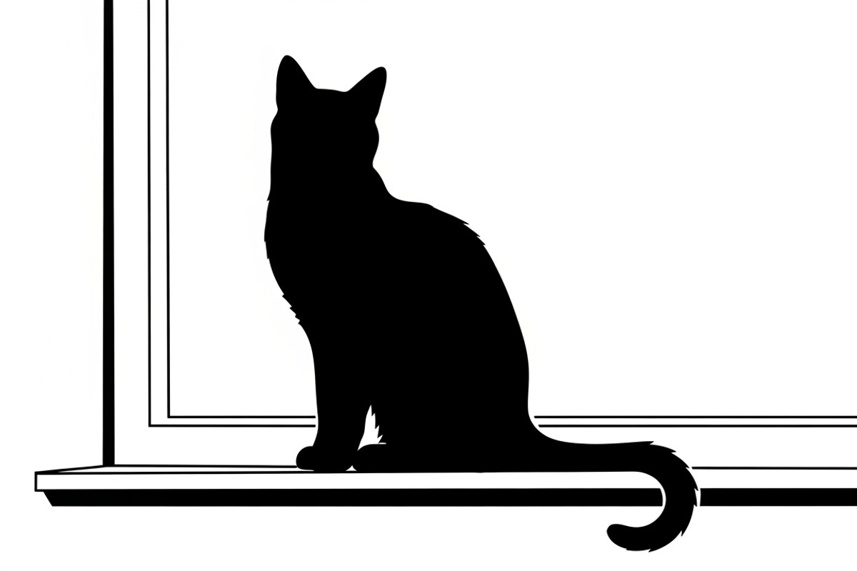 cat sitting by window silhouette, an Illustration by Amazin_art (Photo 24 of 25)
