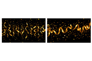 Golden confetti explosion. Birthday, an Object Illustration by Stock-Smart-Start