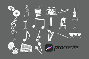 Music Icons Set 1 Procreate Brush