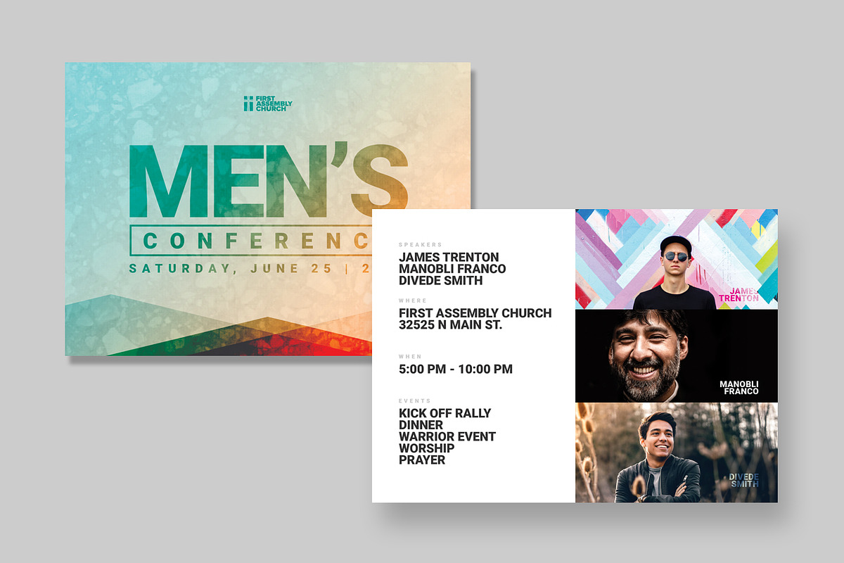 Men's Event Postcard Template, a Card Template by Church Resources Depot