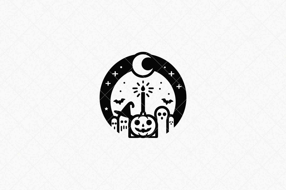 Halloween Pumpkin Emblem, a Seasonal Illustration by Vectorium Studio (Photo 2 of 3)