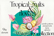 Tropical fruits and flowers, a Pattern Graphic by Antikva17 (Thumbnail 1 of 8)