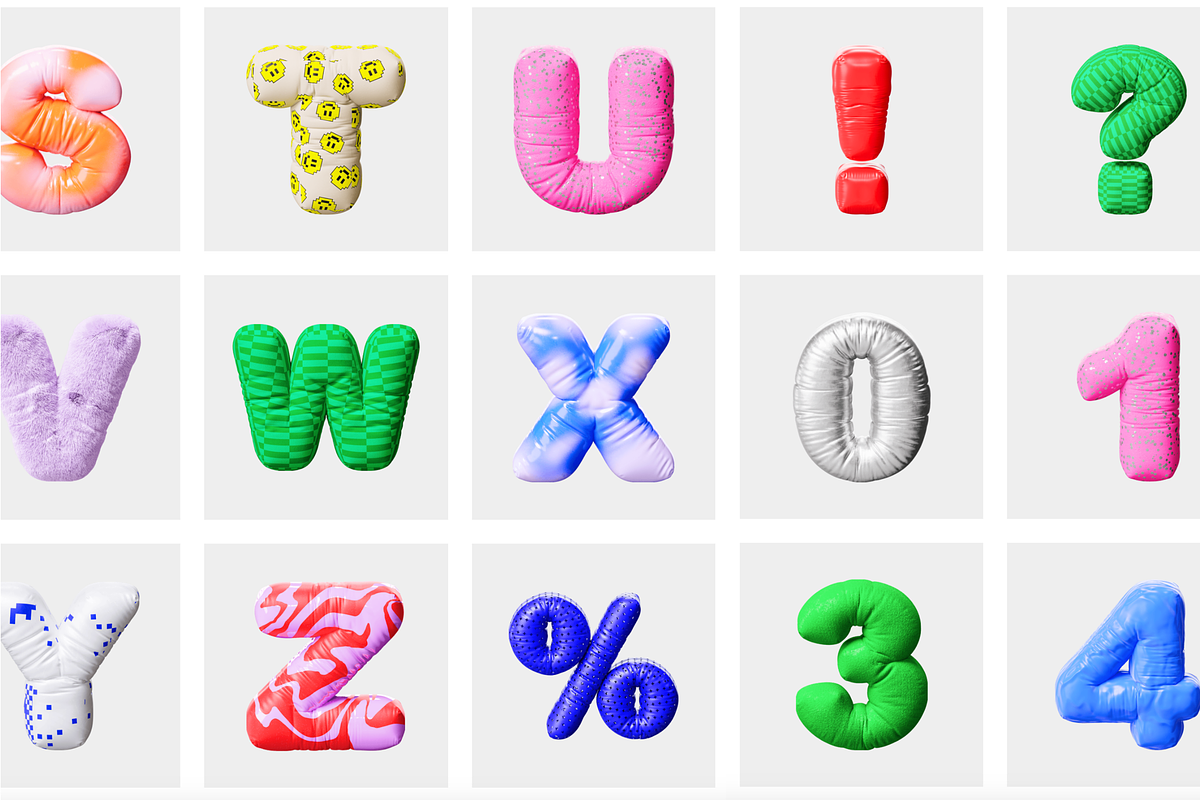 Inflatable 3d alphabet vol.2, an Illustration by Wannathis.one