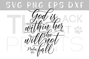 God Is Within Her SVG DXF EPS PNG