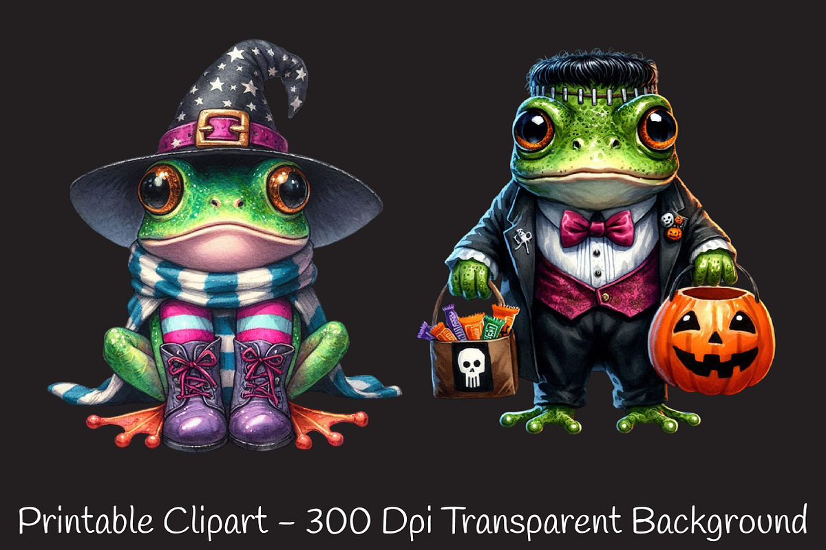 Funky Halloween Frogs Clipart, an Illustration by RobertsArt (Photo 4 of 7)