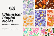 Whimsical Playful Floral Patterns, a Pattern Graphic by Trisuphat (Thumbnail 1 of 6)