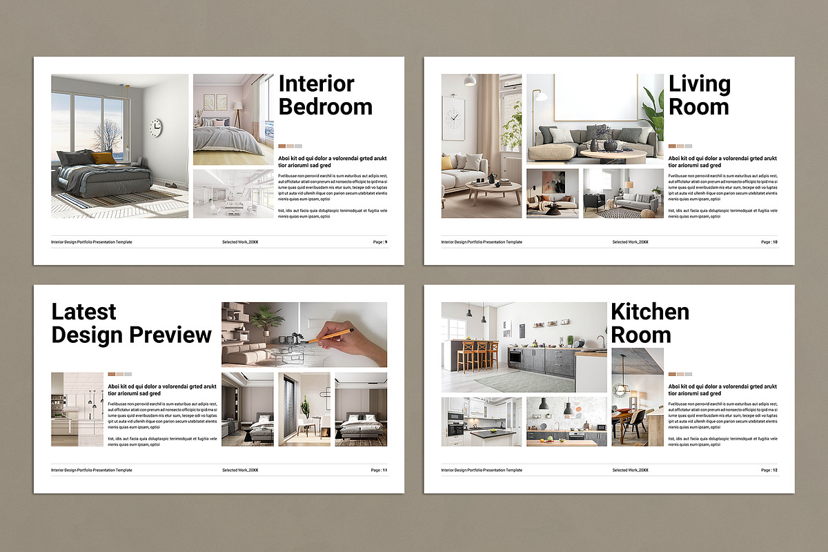 Interior Design Portfolio Template, a Presentation Template by E-Type