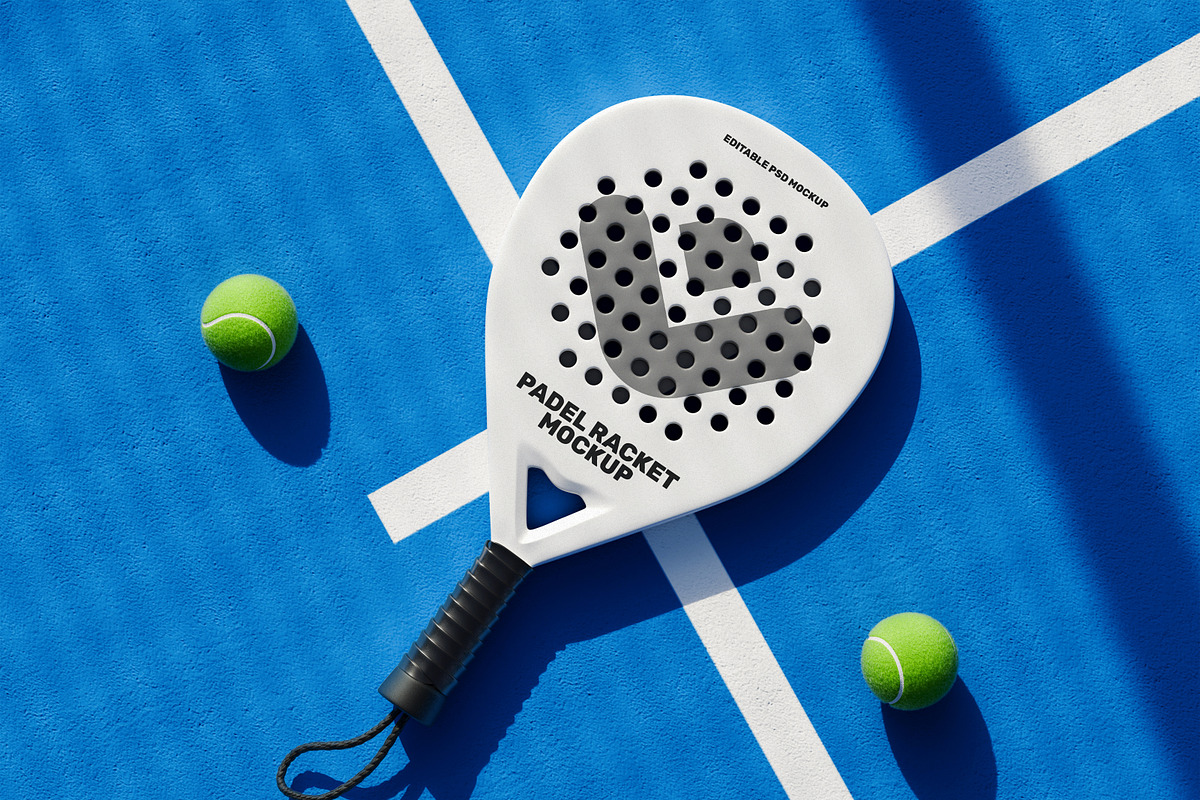 Padel Racket Mockup, a Merchandise Mockup by Brand Earth (Photo 2 of 4)