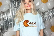 Funny Pumpkin Pie Chasing Turkey Png, an Illustration by designcity5 (Thumbnail 7 of 8)
