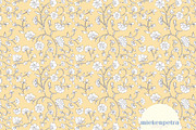 Block Print Floral Pattern - Yellow, a Pattern Graphic by Mieken Petra Designs (Thumbnail 3 of 4)
