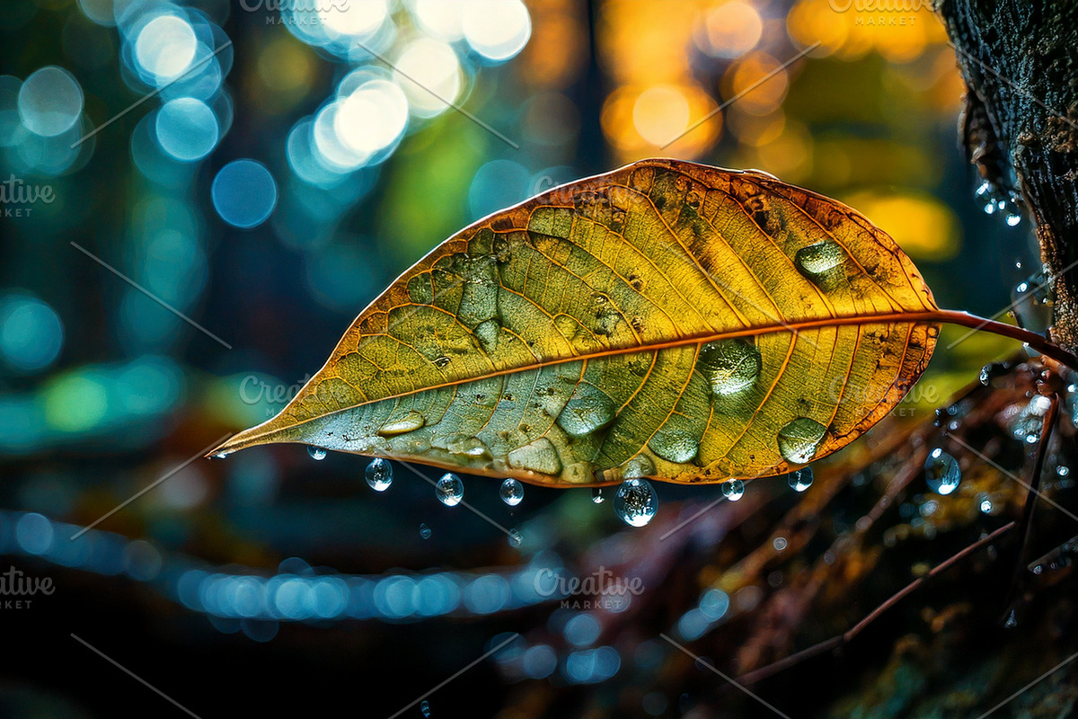 40 Rain in the forest, close up, a Background Photo by Design_Planet (Photo 4 of 14)