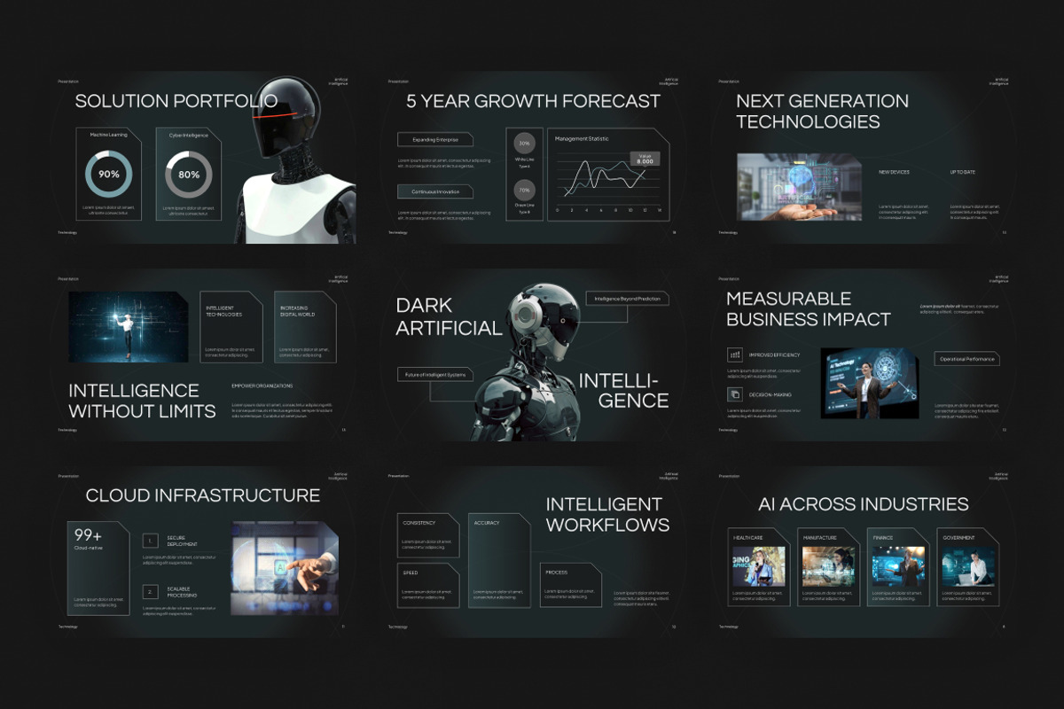 Dark Artificial Intelligence, a Presentation Template by Loin Studio (Photo 3 of 4)