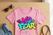 No Fear Graffiti Typography, a Shirt Mockup by Vector Stall (Thumbnail 3 of 15)