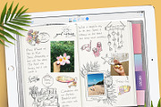 Tropical vacation Travel sticker set, an Illustration by Kate Snitser (Thumbnail 3 of 4)