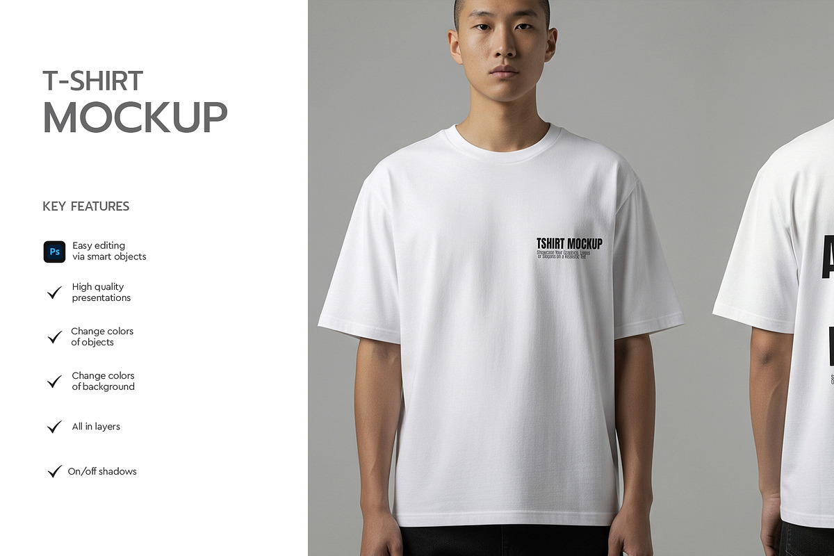 Back & Front View T-Shirt Mockup, a Product Mockup by graphypix (Photo 2 of 4)