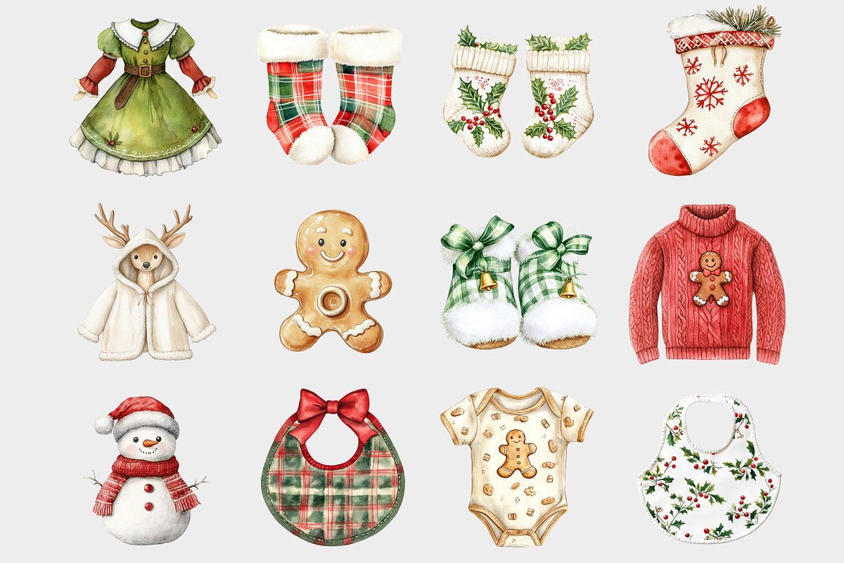 Cute Christmas Baby Clipart, a Seasonal Illustration by Design Market (Photo 3 of 5)