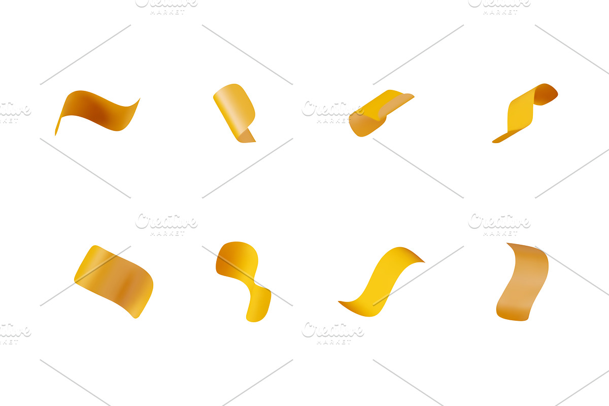 Yellow abstract 3d ribbon element, an Object Illustration by Abscent