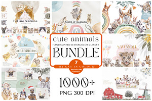 Animals Watercolor Clipart Bundle