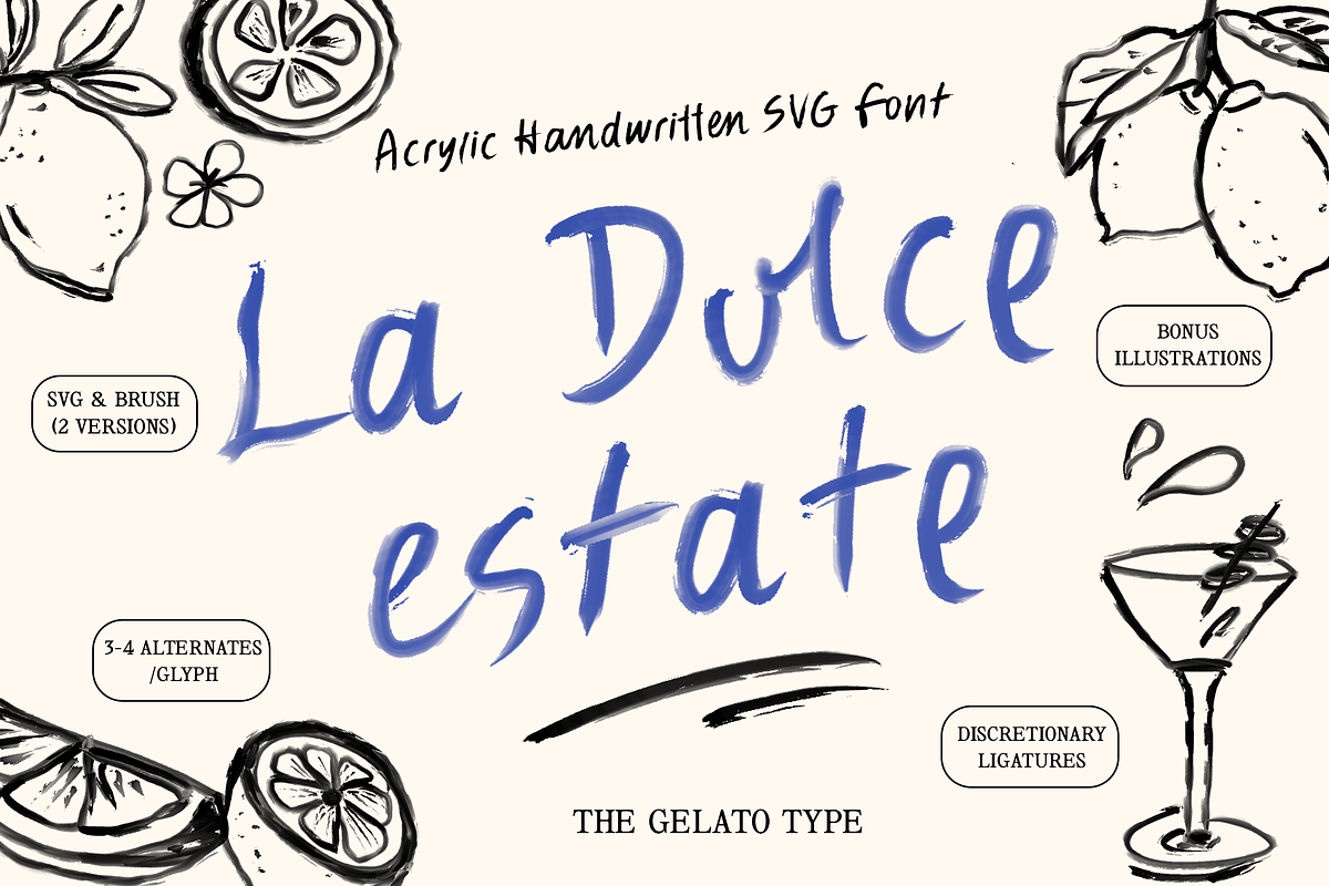 La Dolce Estate SVG Brush Font, a Handwritten Font by The Gelato Type (Photo 1 of 19)