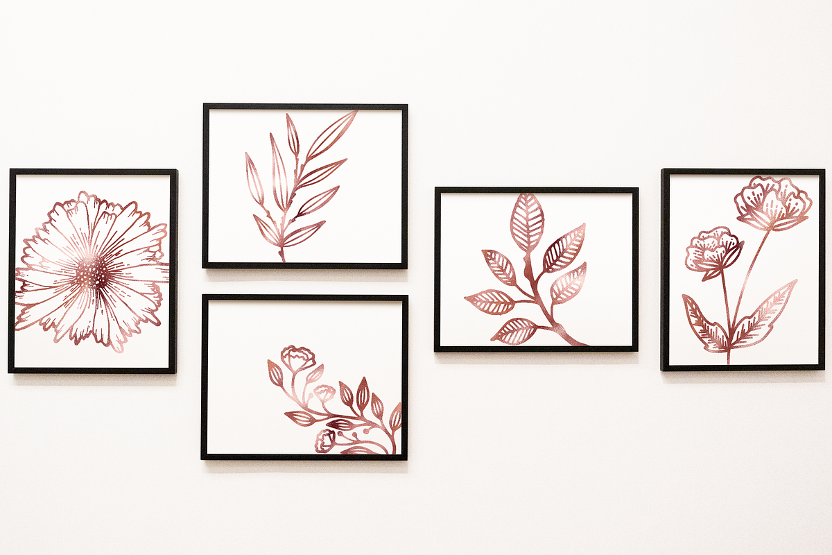 Silver Foil Floral Clipart Set, an Illustration by Brandi Lea Designs (Photo 5 of 6)