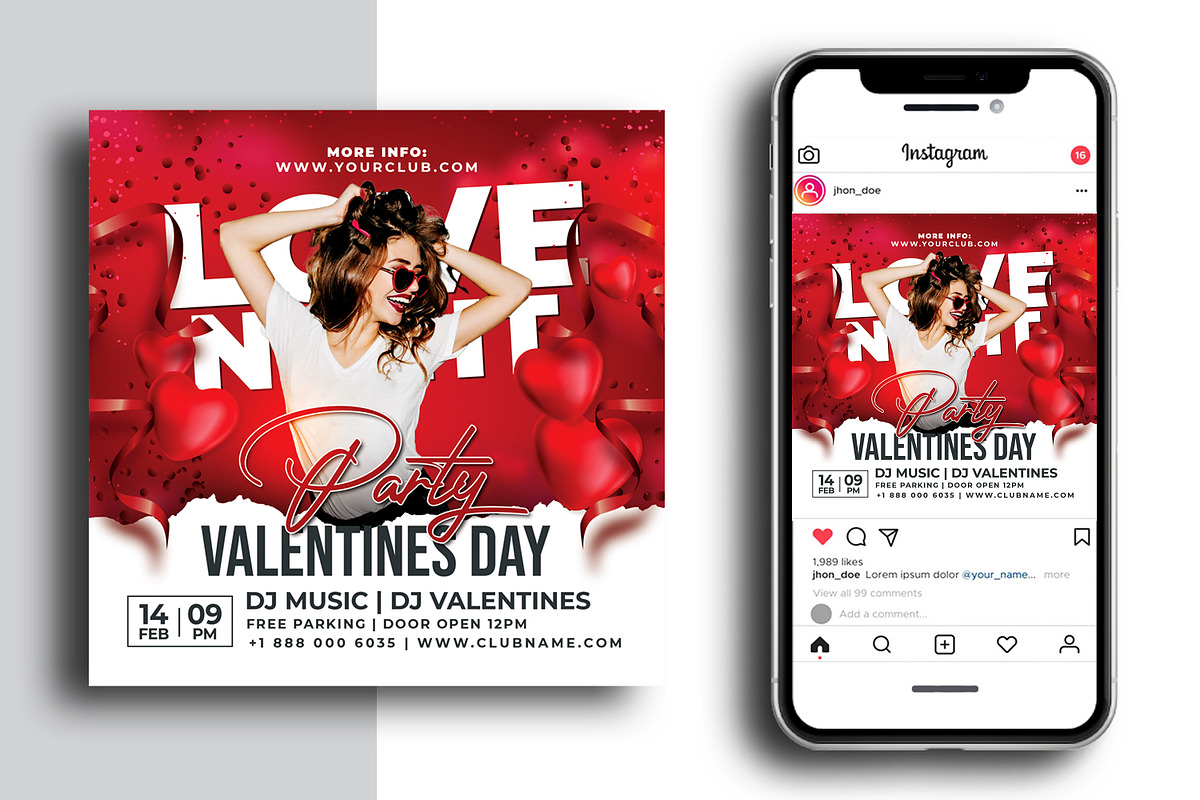 Valentines Day Flyer, a Flyer Template by AfzaalGraphics (Photo 2 of 2)