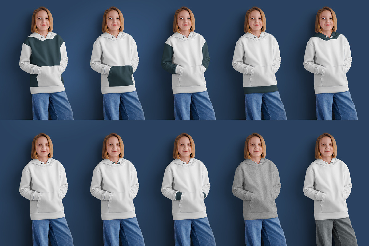 3 Mockups of a Children's Hoodie, a Hoody Mockup by Grow Design Craft Studio (Photo 3 of 7)