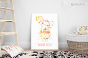 Nursery elephants Watercolor clipart, an Animal Illustration by UlitkaStudio (Thumbnail 7 of 7)