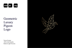 Geometric Luxury Pigeon Logo, a Branding & Logo Template by Luxury Logos