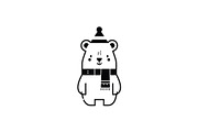 Bear Logo Design Winter Scarf, a Branding & Logo Template by Vectorium Studio (Thumbnail 1 of 2)