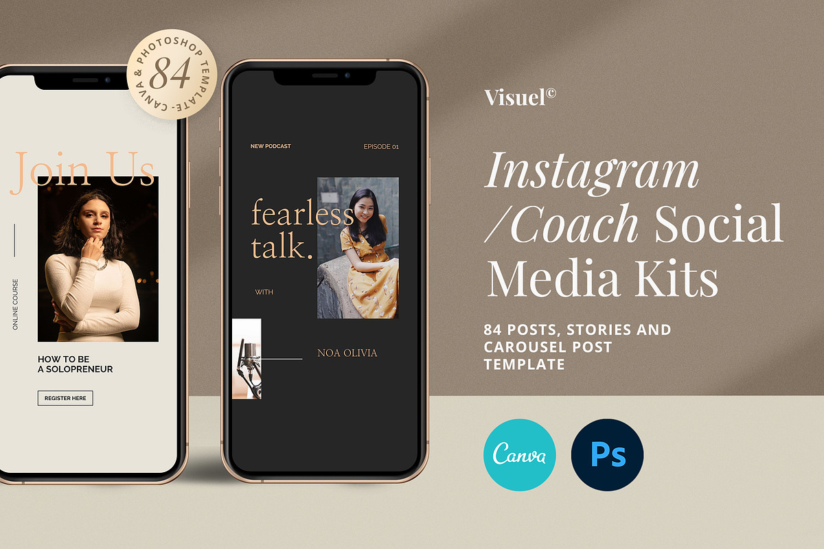 Coach / Influencer Social Media Kit, a Social Media Template by Visuel Colonie® (Photo 1 of 19)
