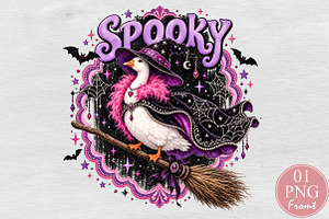 Spooky Witch Duck Sublimation PNG, a Seasonal Illustration by Rose Art